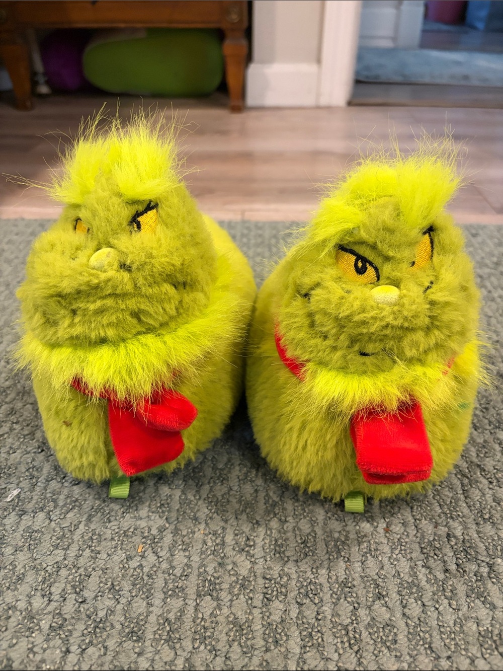 Plush Green Grinch Slippers